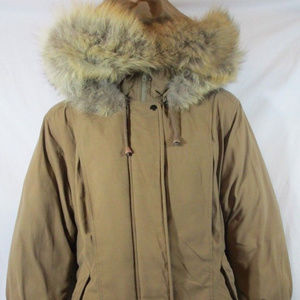 Down Puffer Coat Coyote Fur 